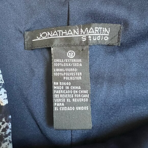 Vintage 00s Y2K Jonathan Martin Silk Abstract Flutter Sleeve Maxi Dress Size 12 - Picture 3 of 4